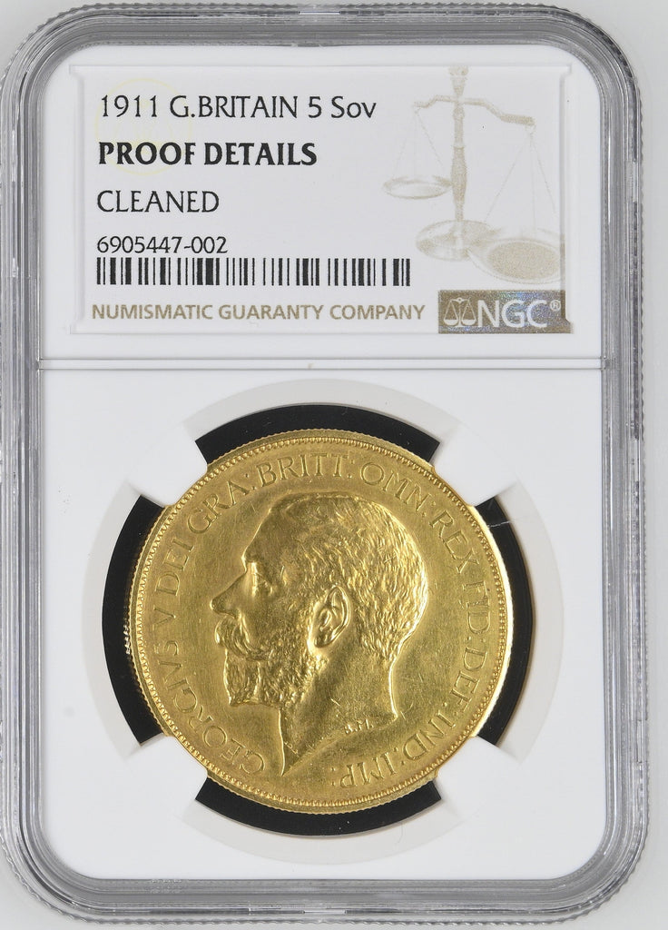 (12枚セット) 1911年 イギリス 5ソブリン金貨 NGC PROOF DETAILS CLEANED