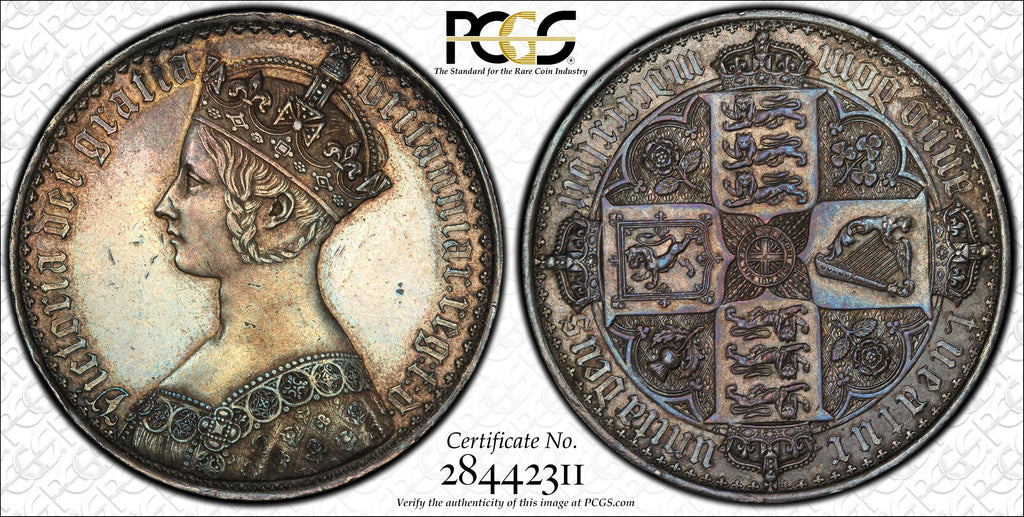 1847年 イギリス ゴシッククラウン銀貨 アンデシモ PCGS PR58