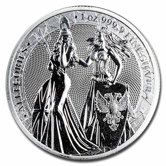 2019 Germania Allegories 1 oz Silver Round (Britannia, Abrasions)
