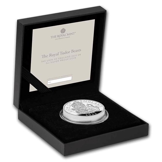 2022 GB 2 oz Silver Royal Tudor Beasts Lion of England Proof