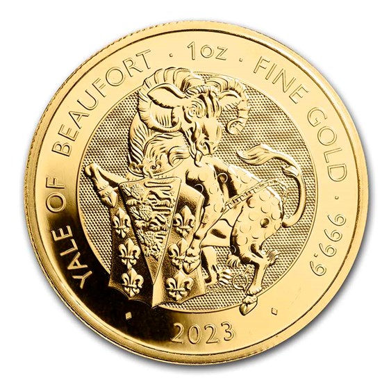 2023 GB 1 oz Gold The Royal Tudor Beasts The Yale of Beaufort BU
