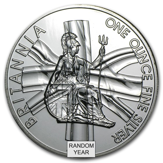 1 oz Silver Britannia BU (Abrasions, Random Year)