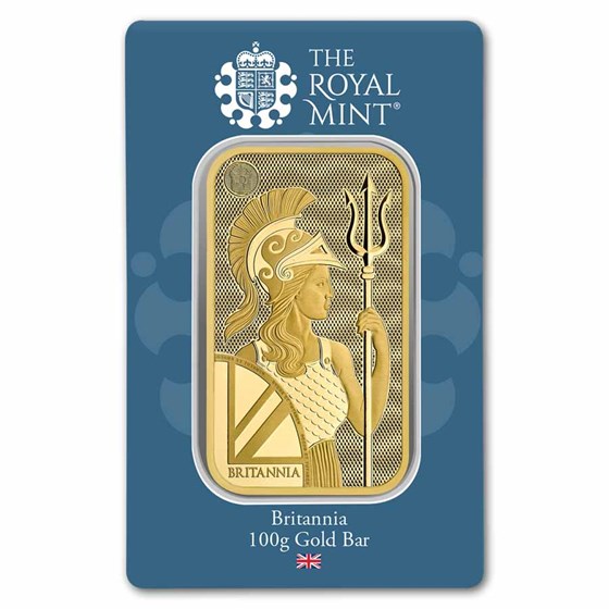 100 gram Gold Bar - The Royal Mint Britannia (New Assay)