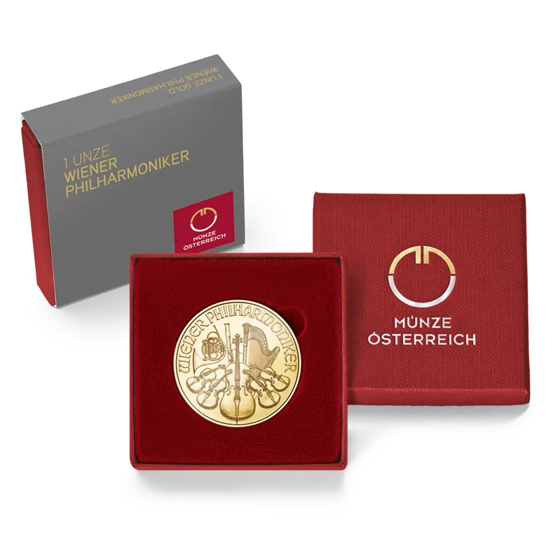 1 Ounce Gold Vienna Philharmonic Coin plus Case