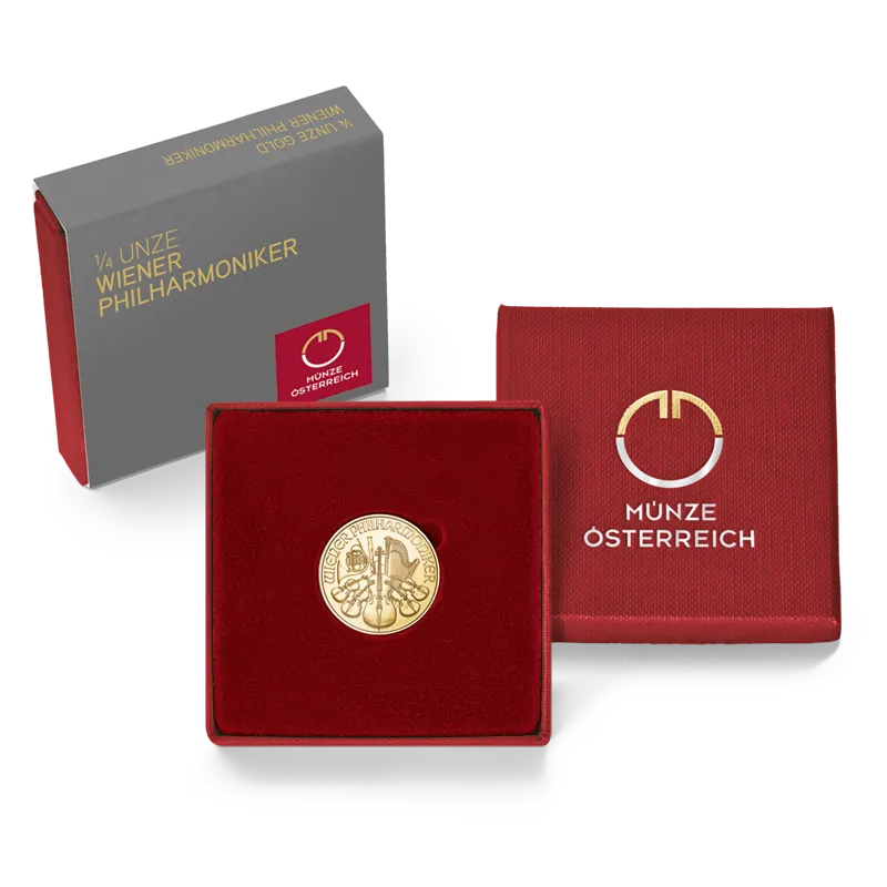 1/4 Ounce Gold Vienna Philharmonic Coin plus Case