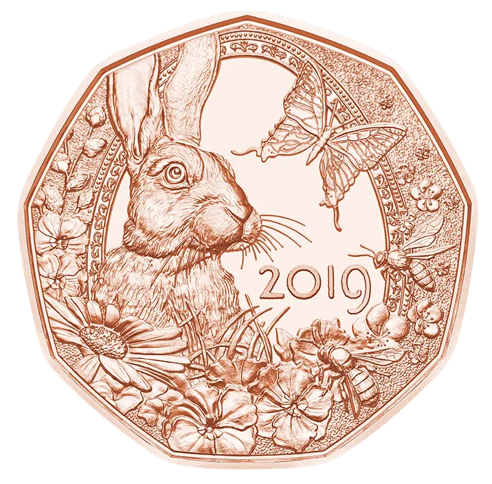 5 Euro Copper Spring Awakening Coin Unc