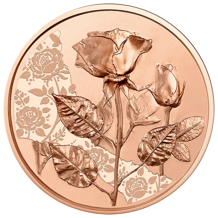 10 Euro Copper Rose Coin Unc