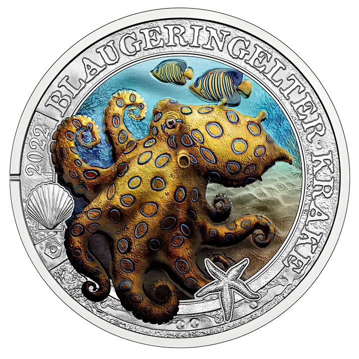 3 Euro Blue-ringed Octopus Coin