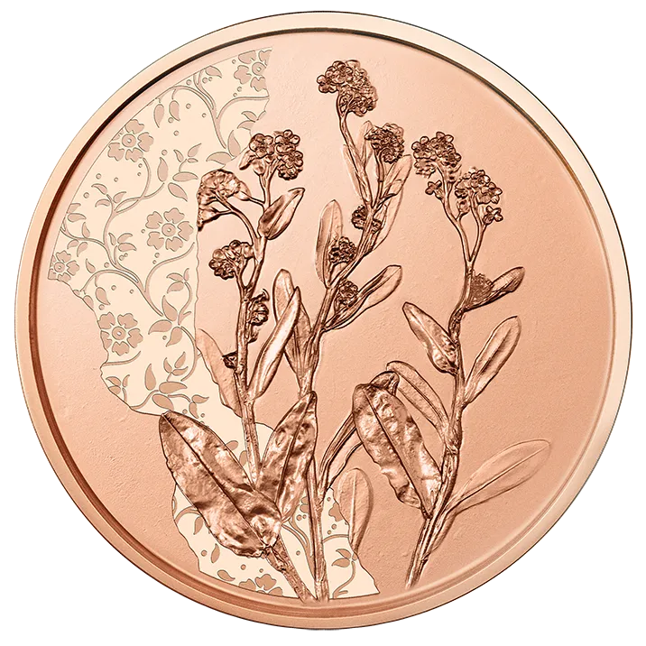 10 Euro Copper Forget-Me-Not Coin Unc
