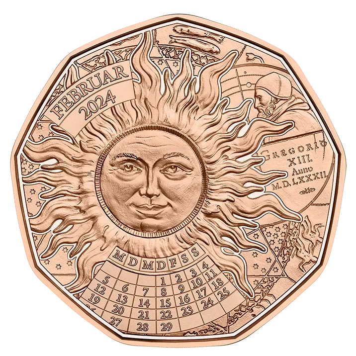 5 Euro Copper Lucky Leap Coin Unc