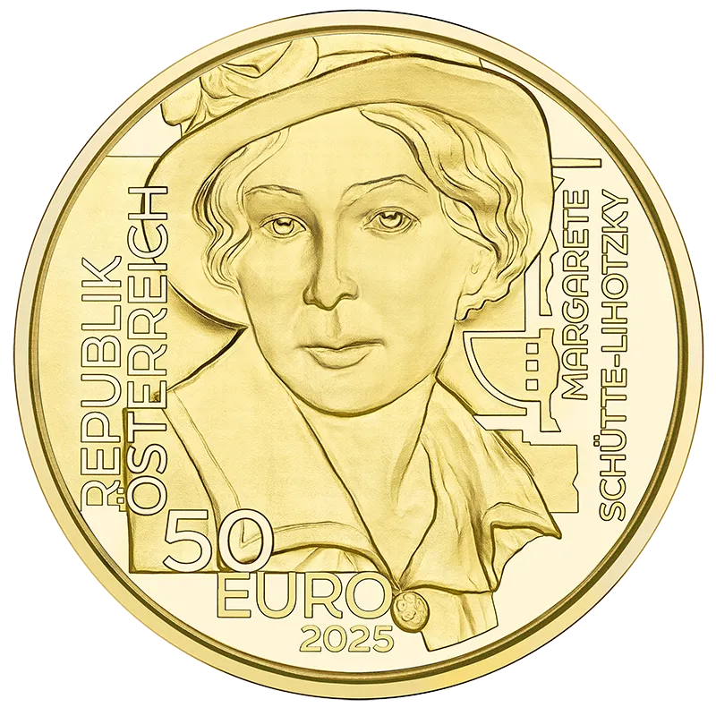 2025年 オーストリア 50ユーロ金貨 マルガレーテ・シュッテ＝リホツキー