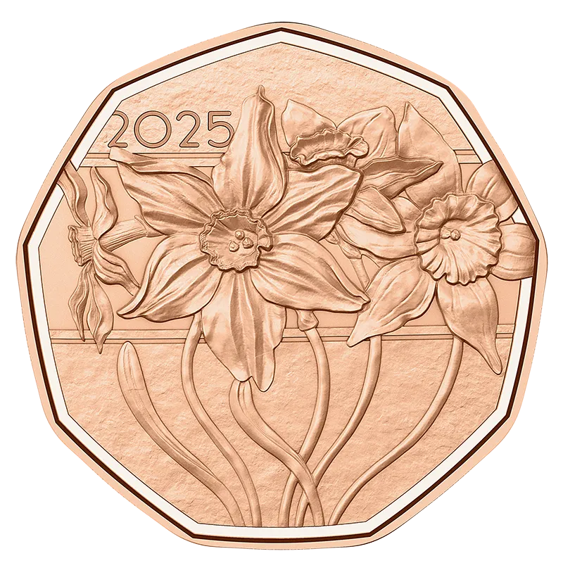 5 Euro Copper Narcissus Coin Unc