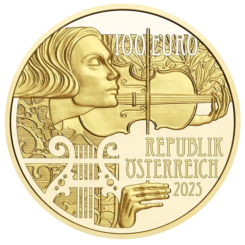 100 Euro 125 Years Vienna Symphony Orchestra Gold Coin P