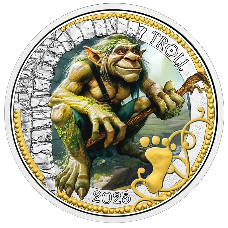 2025年 3ユーロ トロール カラー記念銅合金貨