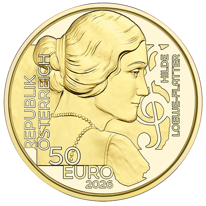 オーストリア 知られざるヒロインシリーズ ヒルデ・レーヴェ＝フラッター 50ユーロ金貨
