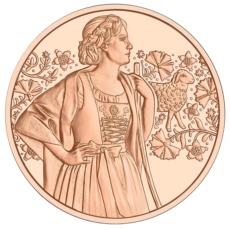 2026年 10ユーロ純銅貨 アウフユハツン ローデン 未使用