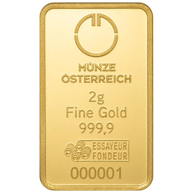 2 Gram Gold Münze Österreich Minted Bar