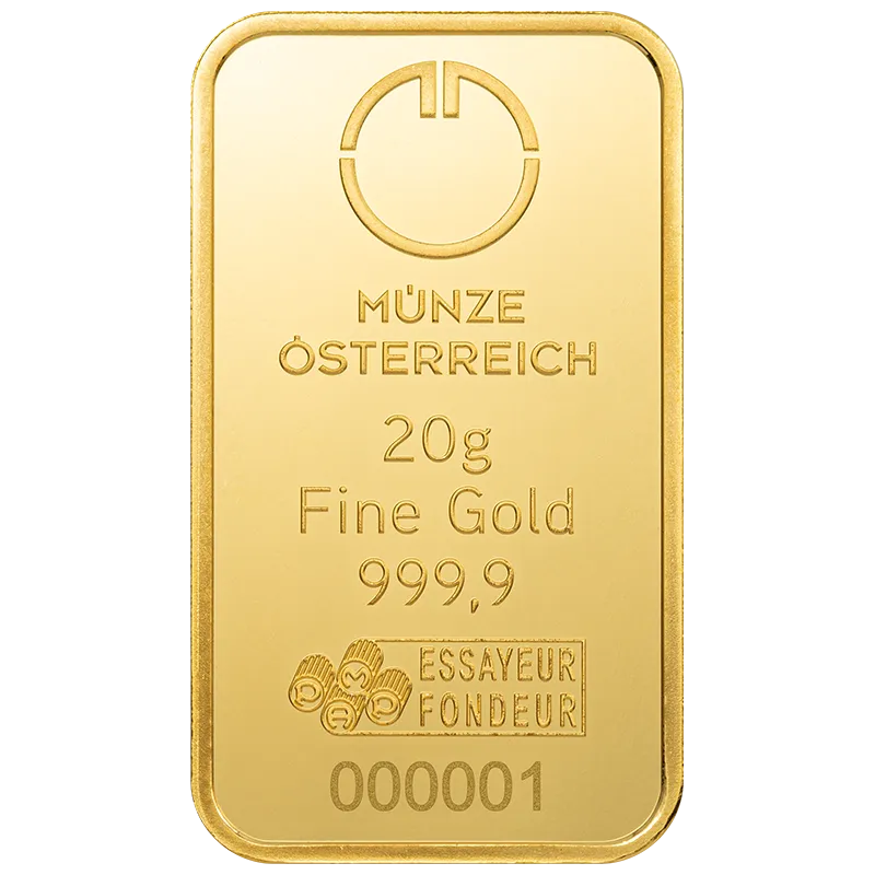 20 Gram Gold Münze Österreich Minted Bar