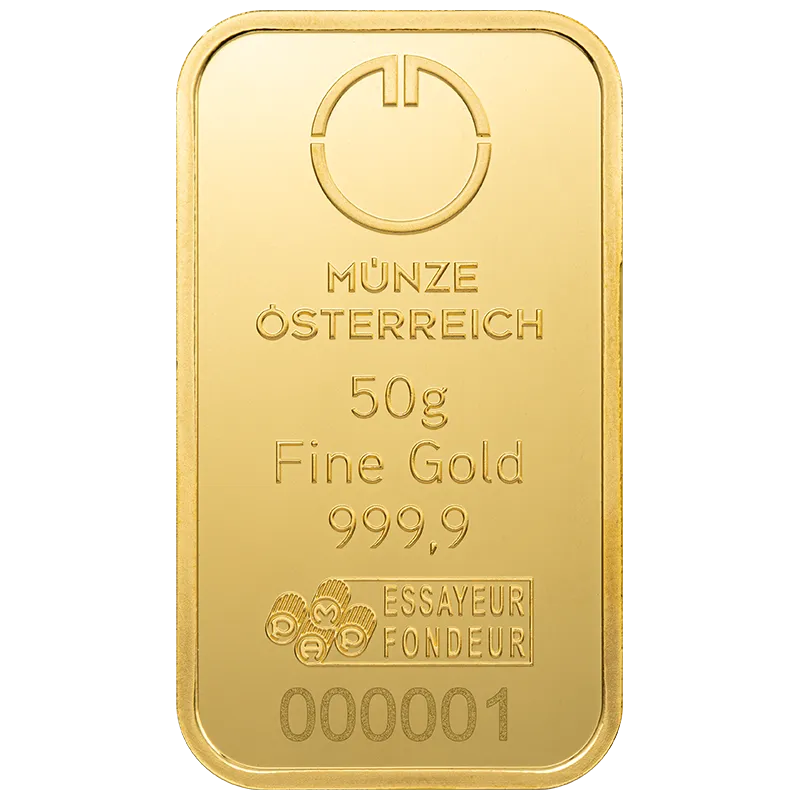 50 Gram Gold Münze Österreich Minted Bar