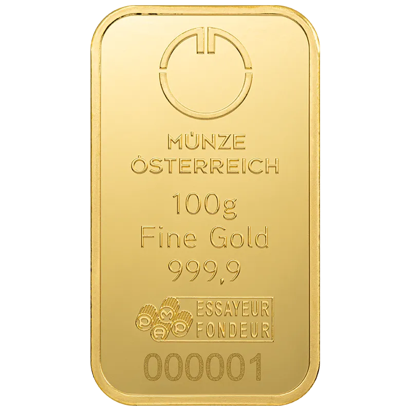 100 Gram Gold Münze Österreich Minted Bar