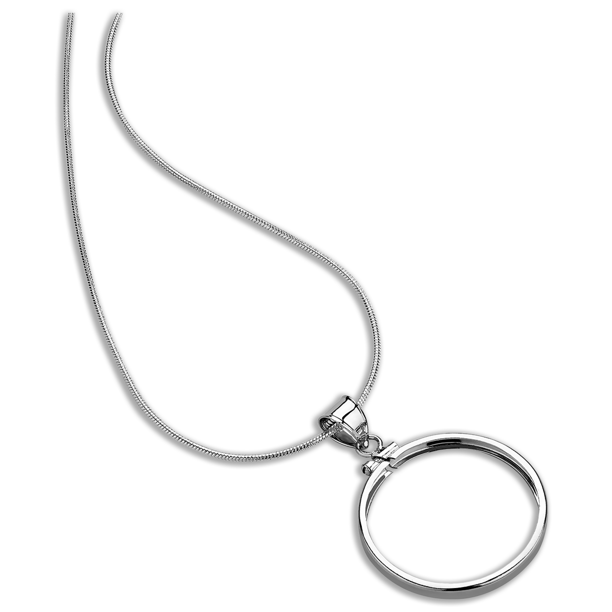 Silver Pendant Necklace Making Kit (27 mm)