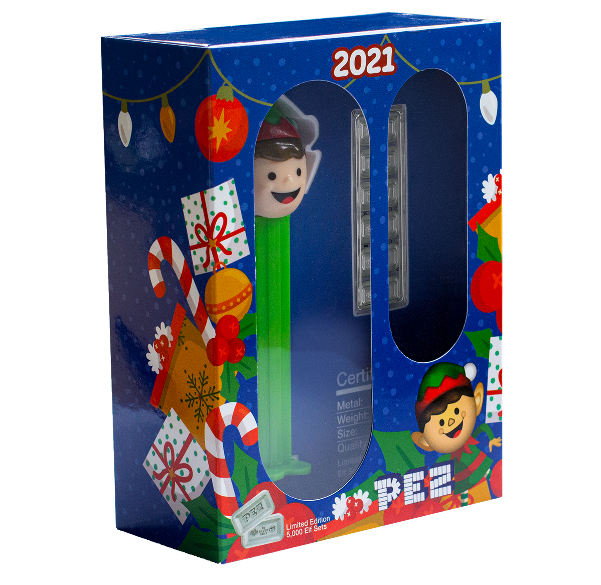 PEZ® エルフ 純銀製ウェハース＆ディスペンサー ギフトセット