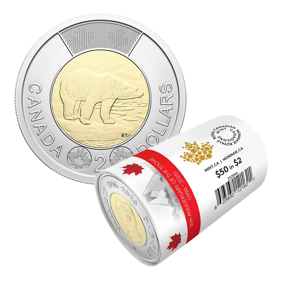 カナダ2ドル硬貨「トゥーニー」誕生30周年記念 未流通特別包装ロール