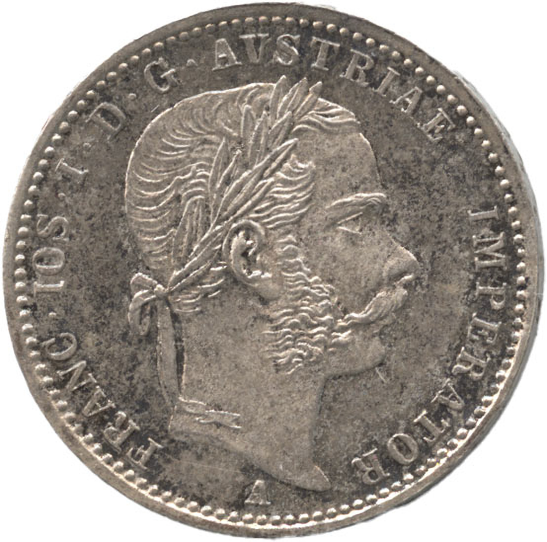 オーストリア　1/4グルデン銀貨　1867(A)  フランツヨーゼフ1世(1848-1916)  プルーフライク・完全未使用品