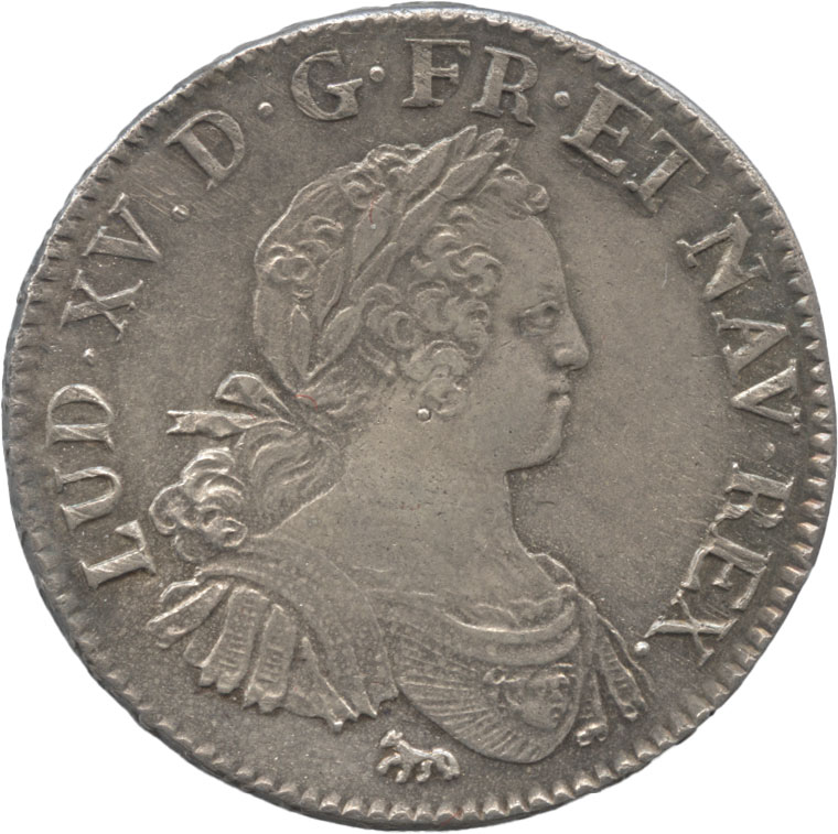 フランス　1/2エキュー銀貨　1725(A)　ルイ15世(1715-1774)