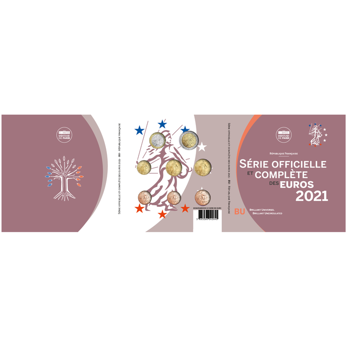 2021年 フランス ブリリアント未流通（BU）コイン 8種セット