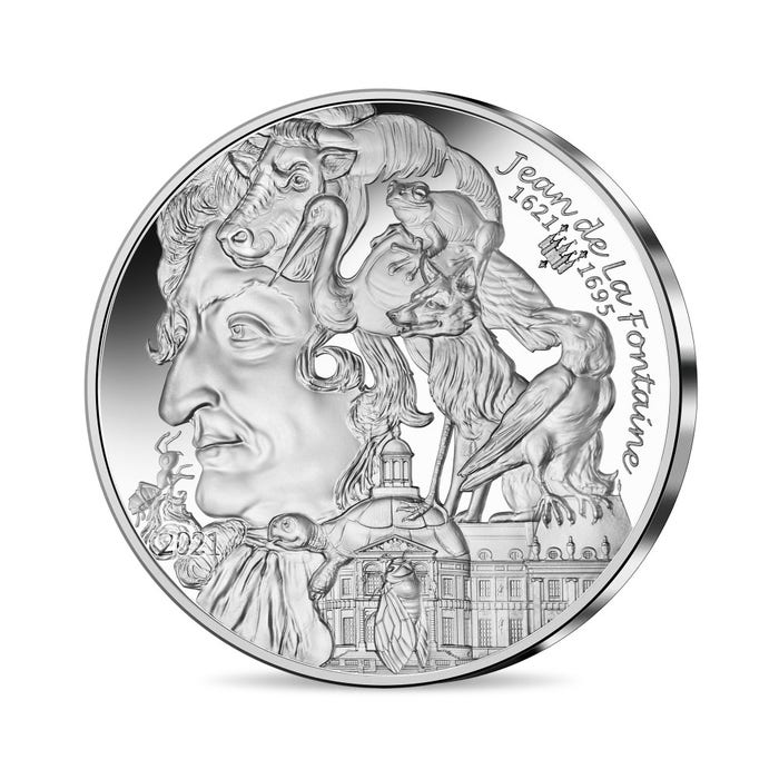 ジャン・ド・ラ・フォンテーヌ生誕400周年記念 10ユーロ銀貨 プルーフ 2021年