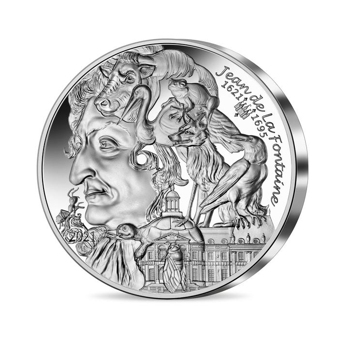 ジャン・ド・ラ・フォンテーヌ生誕400周年記念 20ユーロハイリリーフ銀貨