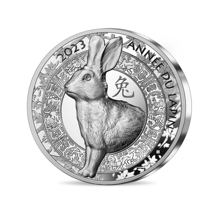 フランス 2023年 卯年 20ユーロ ハイレリーフ純銀貨 プルーフ