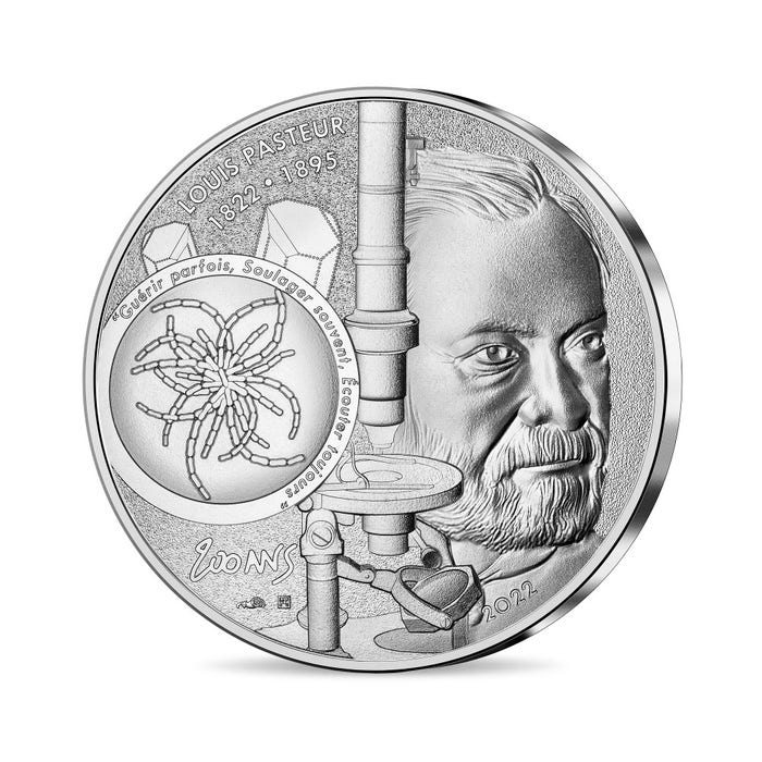 ルイ・パスツール生誕200周年記念 10ユーロ銀貨 2022年
