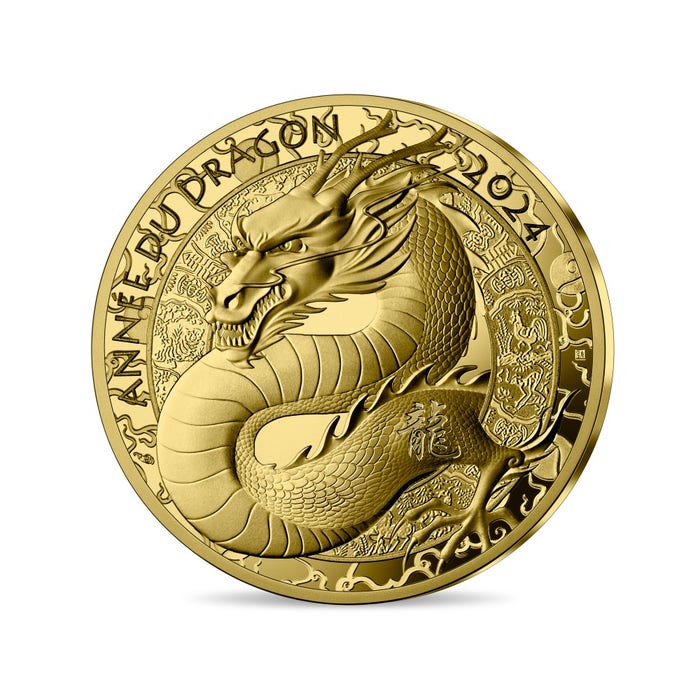 2024年 辰年 50ユーロ 1/4オンス プルーフ金貨