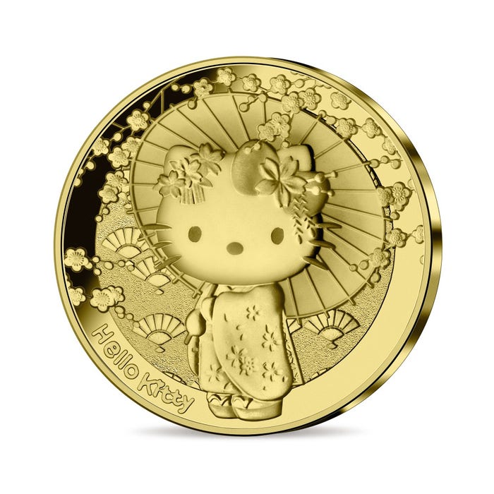 2024年 ハローキティ 誕生50周年記念 50ユーロ 1/4オンス プルーフ金貨