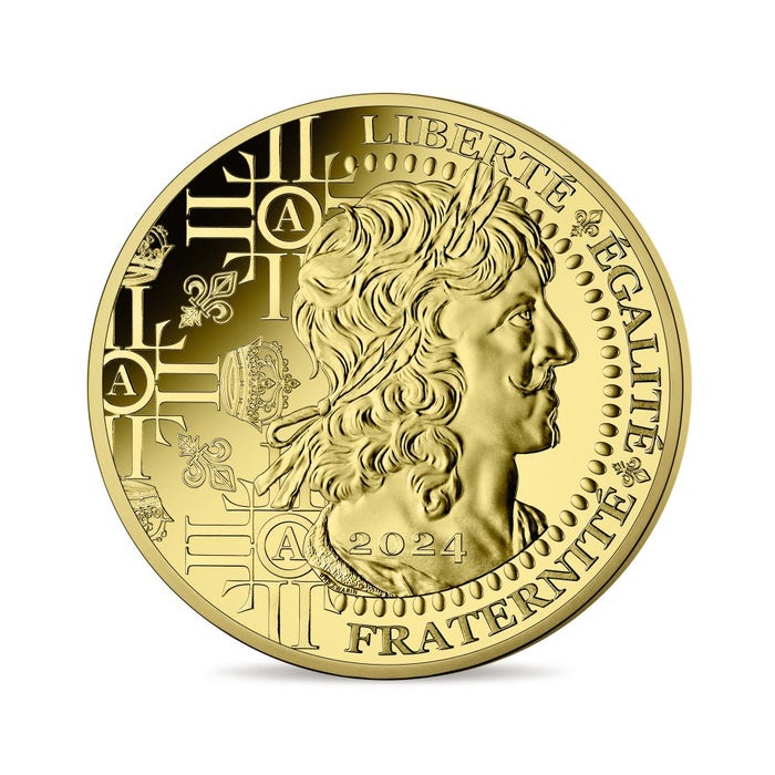 フランスの金貨シリーズ:ルイドール 10000ユーロ金貨 2024年銘 BU
