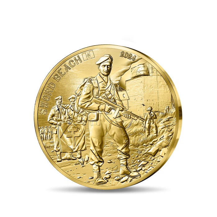 ノルマンディー上陸作戦80周年 ソード・ビーチ 50ユーロ金貨 プルーフ