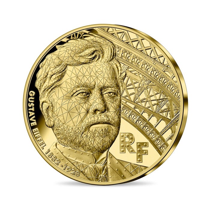 ギュスターヴ・エッフェル没後100周年 50ユーロ1/4オンス金貨 プルーフ 2023年