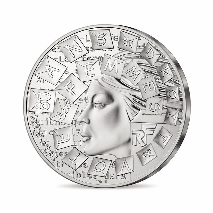 フランス 女性参政権80周年記念 10ユーロ銀貨 2024年