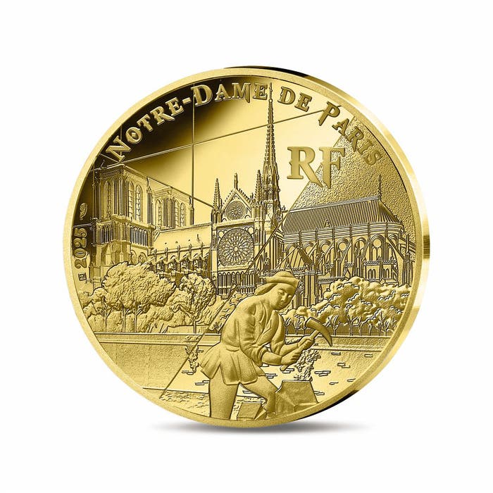 2025年 ユネスコ パリ・ノートルダム大聖堂 200ユーロ金貨 プルーフ