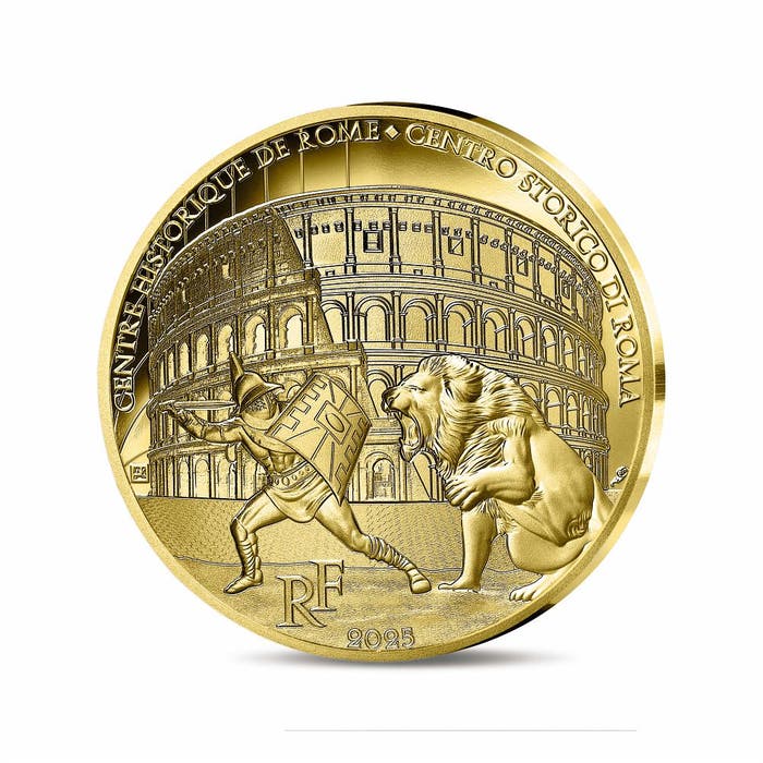 ユネスコ世界遺産 ローマ歴史地区とコロッセオ 50ユーロ金貨 プルーフ 2025年