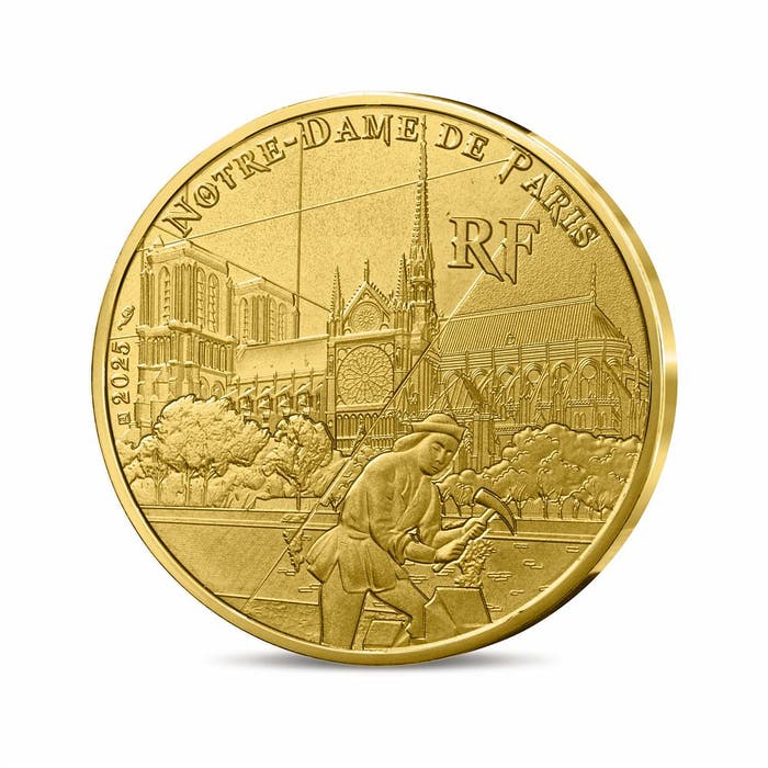 2025年 ユネスコ パリのセーヌ河岸 ノートルダム大聖堂 1/4ユーロ貨
