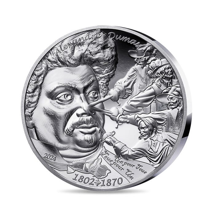 ペンの芸術 アレクサンドル・デュマ 20ユーロ純銀貨 ハイリリーフ