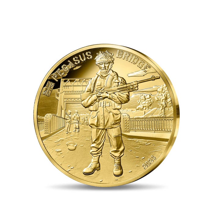 ノルマンディー上陸作戦80周年 50ユーロ金貨 ペガサス橋 プルーフ 2024年