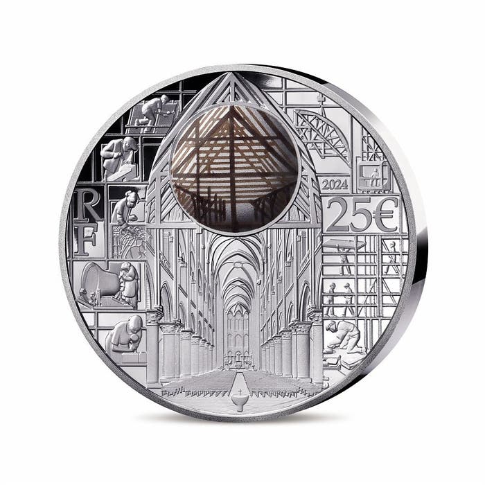 2024年 ノートルダム大聖堂再建記念 25ユーロ 2オンス銀貨