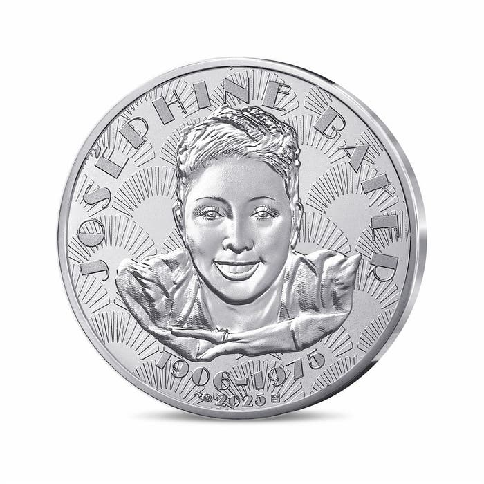 ジョセフィン・ベーカー没後50周年記念 10ユーロ銀貨 2025年