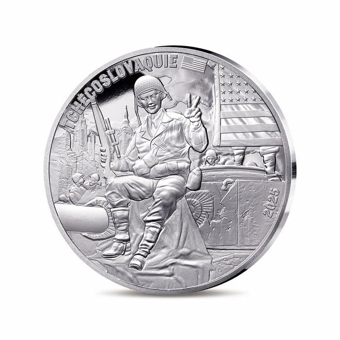 V-Eデー80周年記念 10ユーロ銀貨 アメリカ兵 プルーフ 2025年