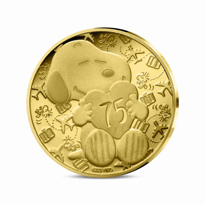 2025年 ピーナッツ75周年記念 スヌーピー 5ユーロ 1/2g プルーフ金貨