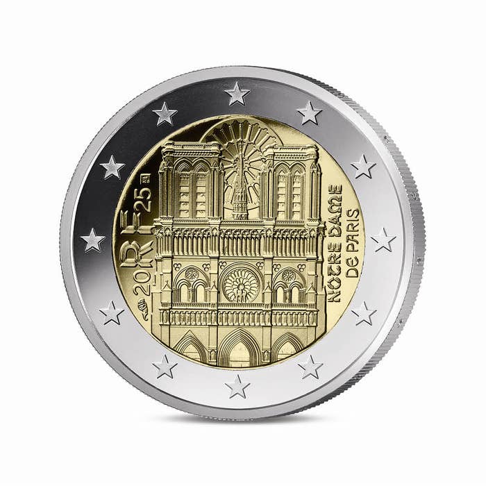2025年 パリ・ノートルダム大聖堂再建記念 2ユーロ プルーフ貨幣